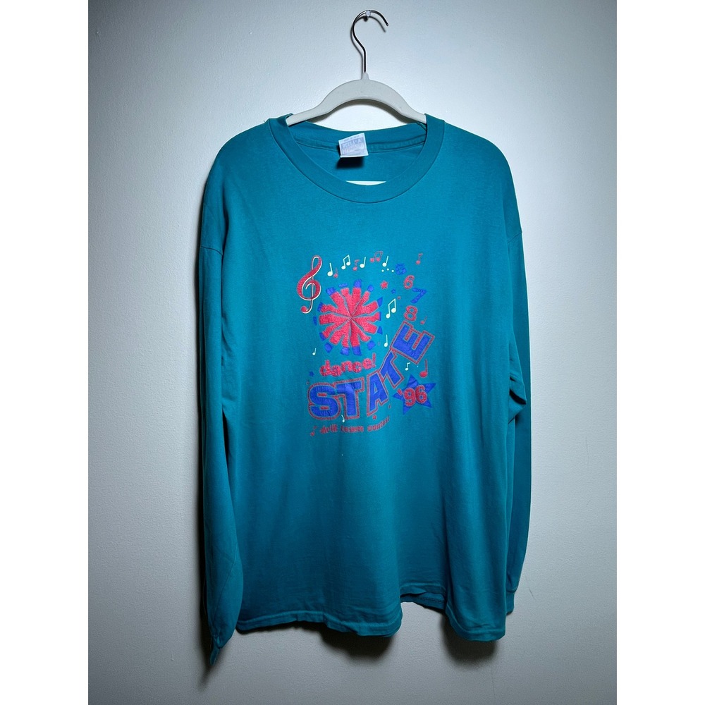 Vintage 1996‎ Hanes Beefy-T Dance State Drill Team Contest Long Sleeve Shirt